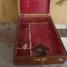 Scheerkist hout origineel kist 19 x 27,5 x 8 cm