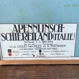 Schoolplaat Italie kaart 82 x 105 VERKOCHT