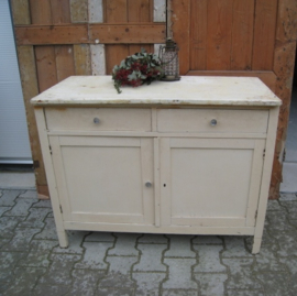 Commode brocante wit creme VERKOCHT