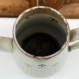 Pot emaille koffiepot creme groen VERKOCHT