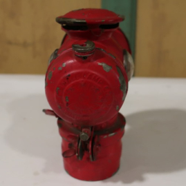 Fietslamp carbid origineel circa 1900 rood