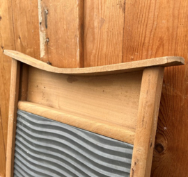 Wasbord hout met metaal zink VERKOCHT