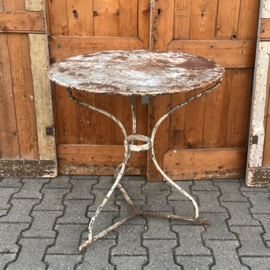 Tuintafel bistrotafel ijzer metaal creme rond