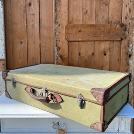 Koffer 74 x 42 cm canvas groen tropen VERKOCHT