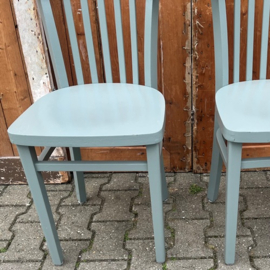 Eetkamer stoel cafe hout groen grijs VERKOCHT