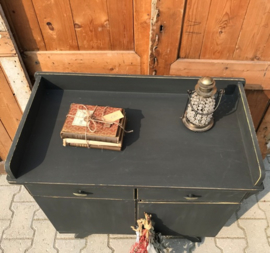 Commode lage kast brocante grijs VERKOCHT