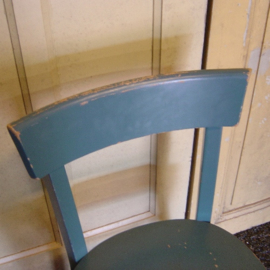 Cafe stoel hout eetkamer blauw grijs VERKOCHT