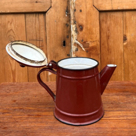 Pot emaille koffiepot bruin Ø 11 cm VERKOCHT