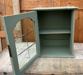 Vitrine kast groen sier pronk hang kastje