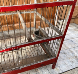 Vogelkooi oude kooi hout 38,5 x 25 x 37