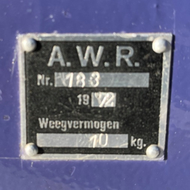 Weegschaal A.W.R. metaal 10 kilo blauw