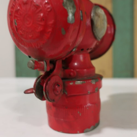 Fietslamp carbid origineel circa 1900 rood