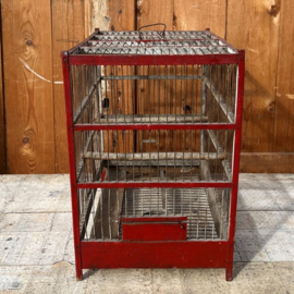 Vogelkooi oude kooi hout 38,5 x 25 x 37