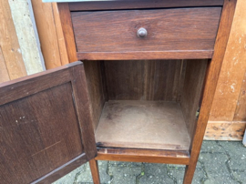 Nachtkastje hout marmer 1930 VERKOCHT