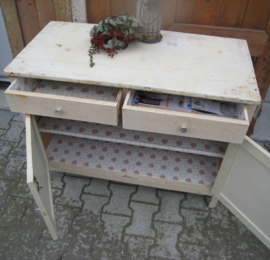 Commode brocante wit creme VERKOCHT