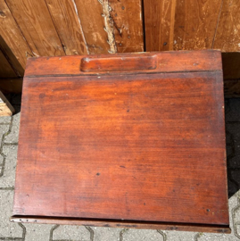 Houten lessenaar secretaire met klep origineel