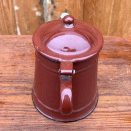 Pot emaille koffiepot bruin Ø 11 cm VERKOCHT