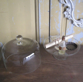Stolp glas met onderplaat taart plateau VERKOCHT