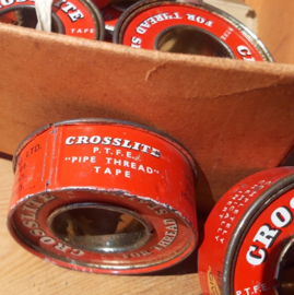 Cross lite metaal blik met wit tape pipe thread vintage