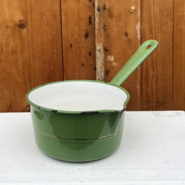 Steelpan emaille groen Ø 13 cm VERKOCHT