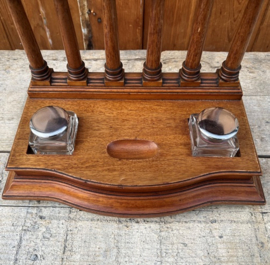 Inktset 2 inktpotten hout bureauset VERKOCHT