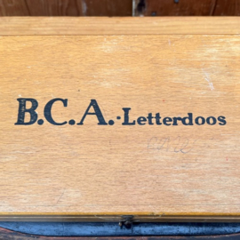 Letterdoos B.C.A origineel vintage retro hout