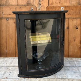 Vitrine kast zwart sier hoek pronk VERKOCHT