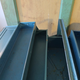 Kist koffer metaal gereedschap blauw 43 cm