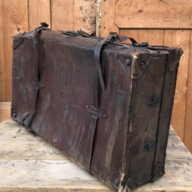 Koffer leer bruin 76 x 42 cm MATIG reiskoffer