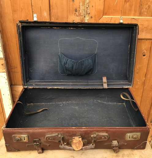 Koffer leer 74 x 43 cm origineel reiskoffer | Koffers en kisten Floortjes