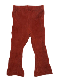 Flared pants, rib roestbruin