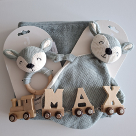 Kadobox naamtrein 4 letters ash green
