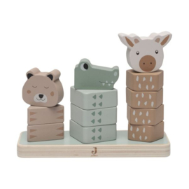 houten stapeltoren jungle dieren