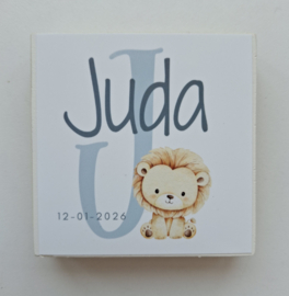letterblok geboortebord leeuw 8x8cm