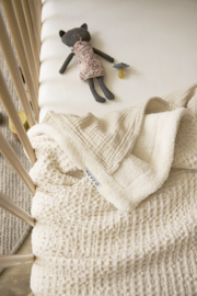 Deken wafel teddy off-white