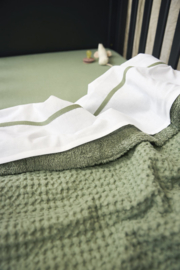 Deken wafel teddy olive green