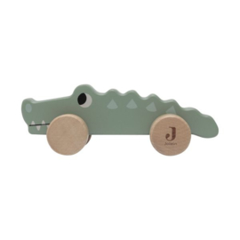 houten krokodil op wielen