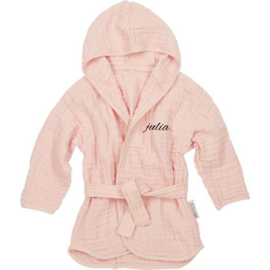 peuter badjas met naam,  roze