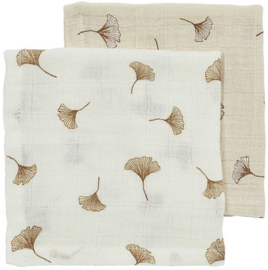 hydrofiel monddoekje Gringko off white, sand (2 stuks)
