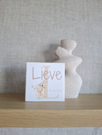 letterblok geboortebord konijn 8x8cm