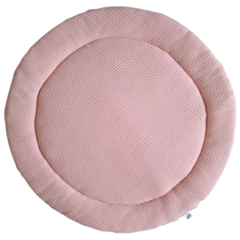Boxkleed rond velours/wafel  roze
