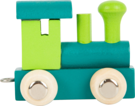 houten locomotief petrol/groen