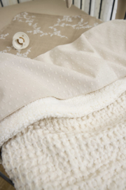 Deken wafel teddy off-white