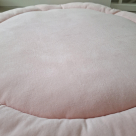 Boxkleed rond velours/wafel  roze