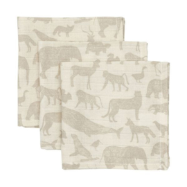 Hydrofiele monddoek animals nougat (3 stuks)