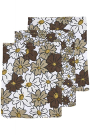 hydrofiel washandje vintage flower taupe