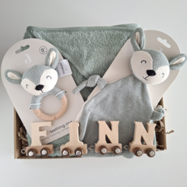 Kadobox naamtrein 4 letters ash green