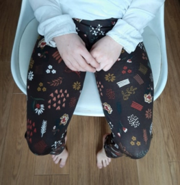 Legging bloem bruin