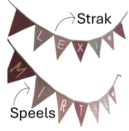 vlaggenlijn met naam roze 6 vlaggen