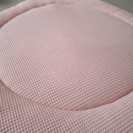 Boxkleed rond velours/wafel  roze